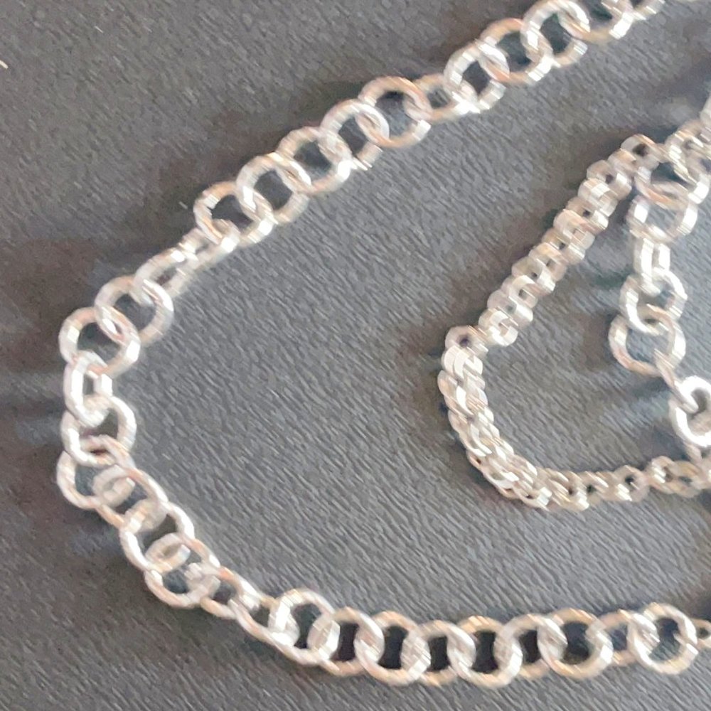 Chico's Silver Small Rhinestones Multi Layer Long Necklace Medium - Picture 2 of 4